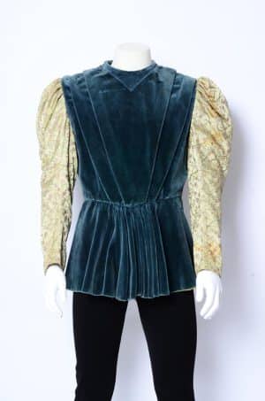 Gotiek jaque man 14e-15e eeuw blauw/groen