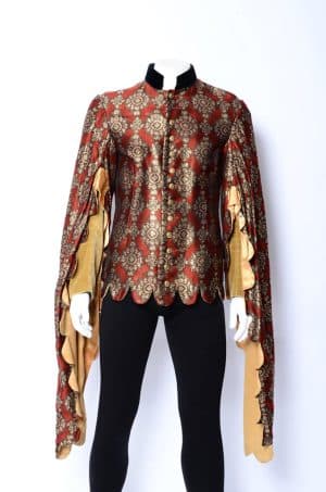 Gotiek jaque man 14e-15e eeuw rood/geel