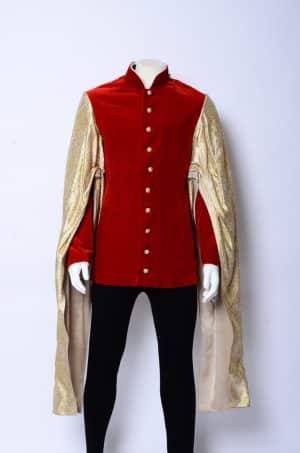 Gotiek jaque man 14e eeuws rood/goud
