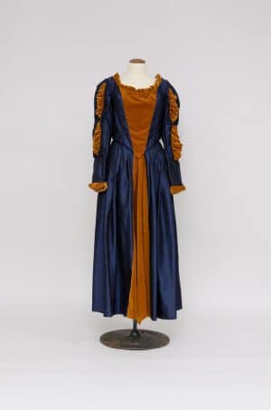 Italiaanse Renaissance jurk blauw bruin
