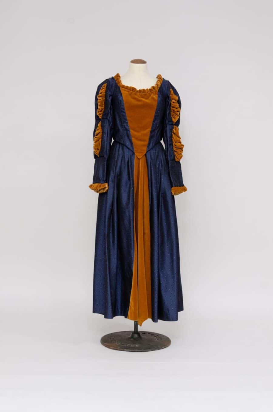 Italiaanse Renaissance jurk blauw bruin