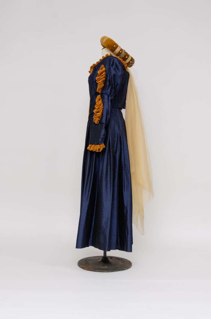 Italiaanse Renaissance jurk blauw bruin - Afbeelding 2