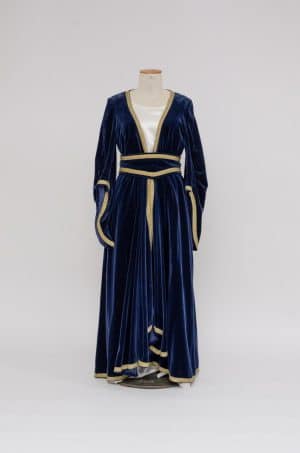 Romaanse Tijd jurk blauw